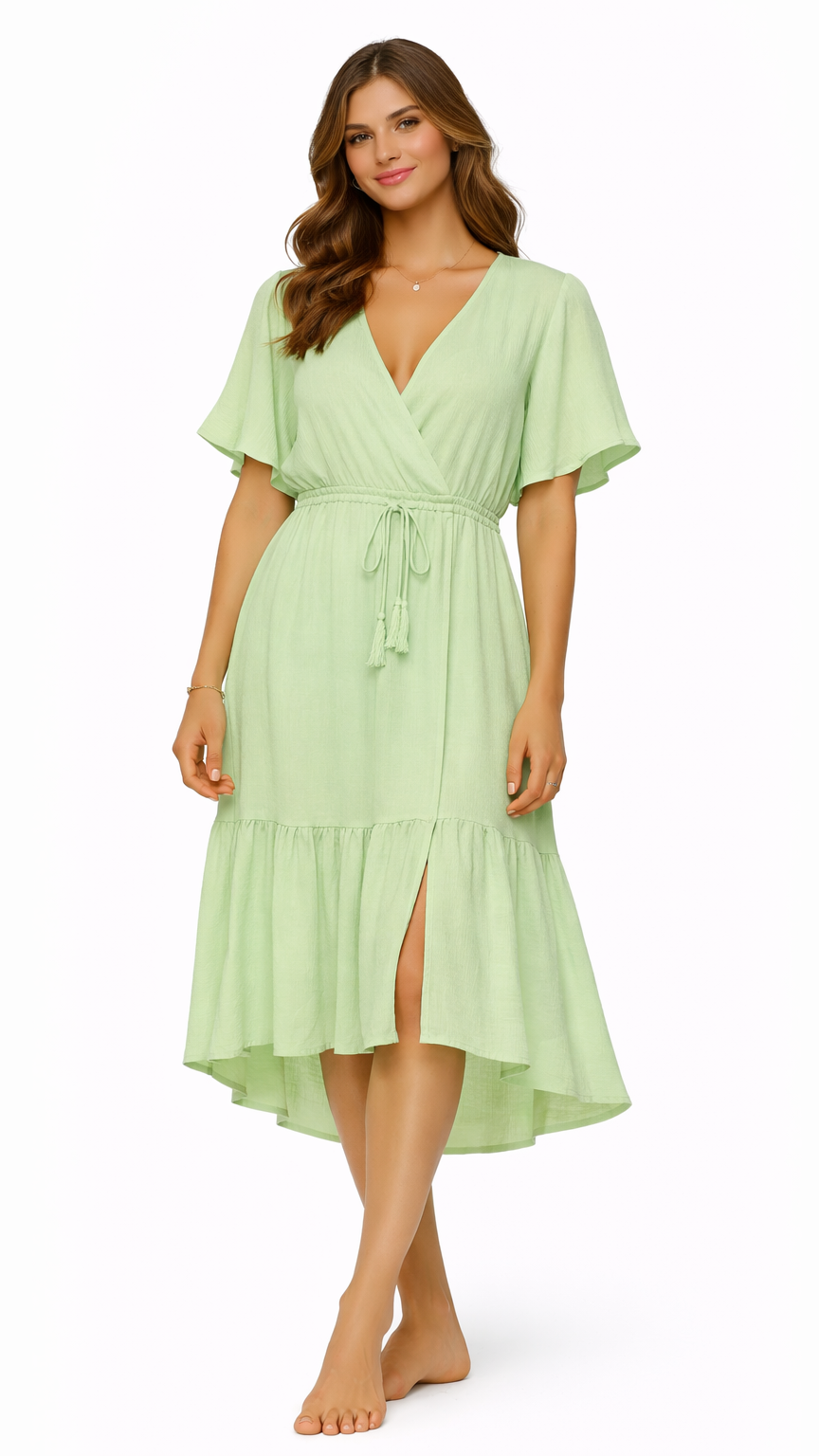 Verdant Breeze Beach Dress