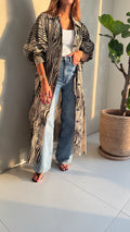 Zebra Maxi Cardigan