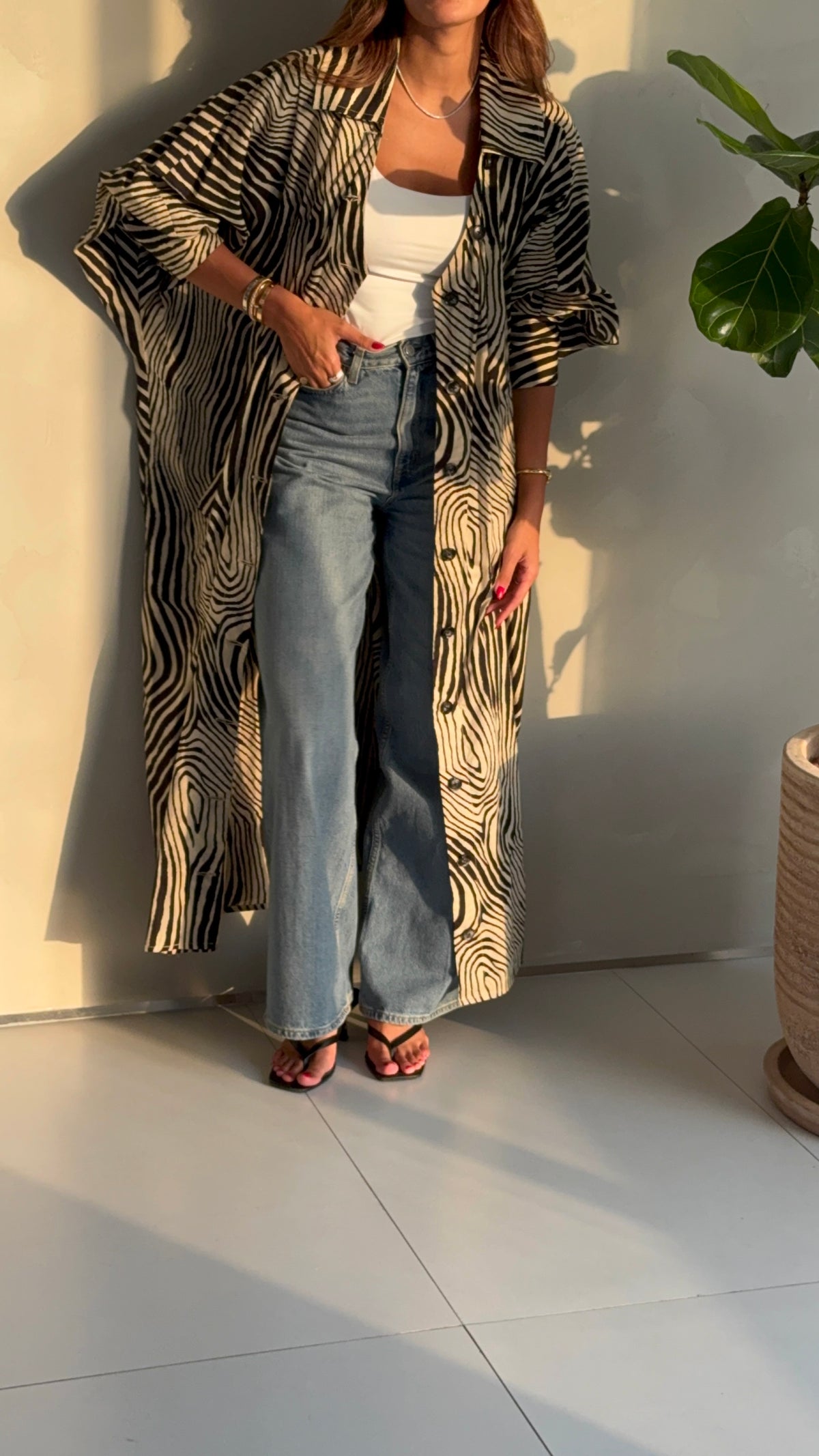 Zebra Maxi Cardigan