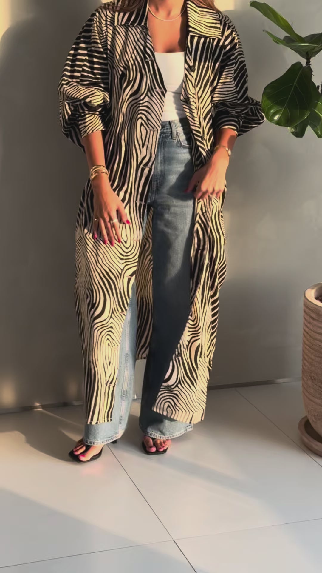 Zebra Maxi Cardigan